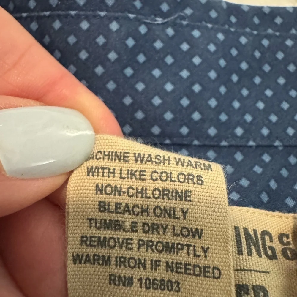 Duluth Trading Co Wrinkle Fighter Relaxed Fit Button Down Collared Blue Sz 3XL